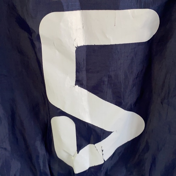 Vintage FILA windbreaker wind shell jacket navy blue white rain wind coat zip - Picture 6 of 7